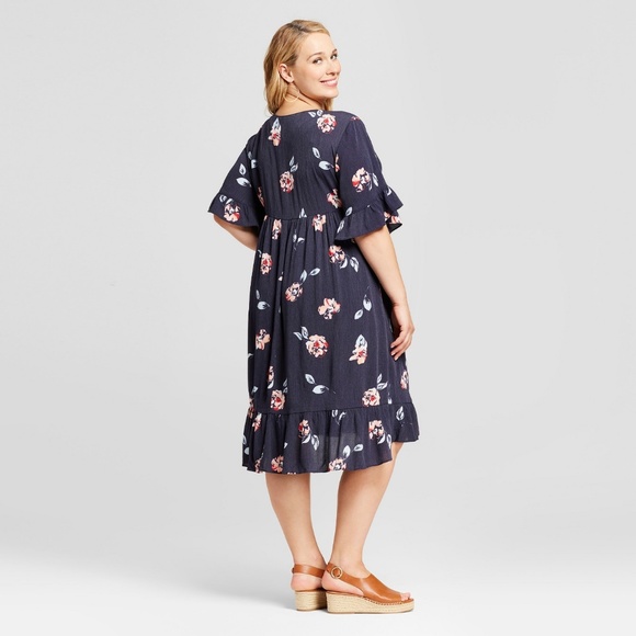 Maternity Ruffle Sleeve Woven Dress  #52-41 - Picture 2 of 2